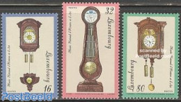 Luxemburg 1997 Clocks 3v, Mint NH, Science - Weights & Measures - Art - Art & Antique Objects - Clocks - Unused Stamps