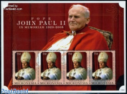 Micronesia 2010 Pope John Paul II 4v M/s, Mint NH, Religion - Pope - Religion - Pausen