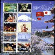Türkiye 2010 Joint Issue With Japan 10v M/s, Mint NH, Health - Sport - Transport - Various - Food & Drink - Mountains.. - Andere & Zonder Classificatie