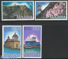 Moldova 2000 Churches, Cloister 4v, Mint NH, Religion - Churches, Temples, Mosques, Synagogues - Cloisters & Abbeys - Kerken En Kathedralen