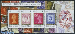 Isle Of Man 2001 History Of Post S/s, Mint NH, Stamps On Stamps - Briefmarken Auf Briefmarken