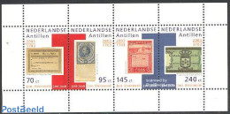 Netherlands Antilles 2003 Joh Enschede Printers 4v M/s, Mint NH, Transport - Various - Stamps On Stamps - Ships And Bo.. - Briefmarken Auf Briefmarken