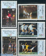 Upper Volta 1984 Olympic Games Los Angeles 5v, Mint NH, Sport - Basketball - Handball - Olympic Games - Volleyball - Baloncesto