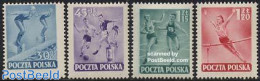 Poland 1952 Sports 4v, Mint NH, Sport - Athletics - Football - Gymnastics - Sport (other And Mixed) - Swimming - Nuevos