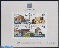 Portugal 1986 Lubrapex, Watermills S/s, Mint NH, Various - Mills (Wind & Water) - Ongebruikt