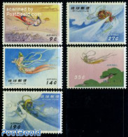 Ryu-Kyu 1961 Flying Gods 5v, Mint NH, Art - Fairytales - Cuentos, Fabulas Y Leyendas