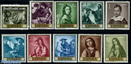 Spain 1962 De Zurbaran Paintings 10v, Unused (hinged), Stamp Day - Art - Paintings - Neufs