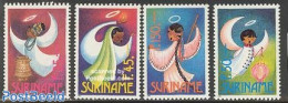 Suriname, Republic 1993 Christmas 4v, Mint NH, Religion - Angels - Christmas - Christianity