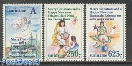Suriname, Republic 1994 Christmas 3v, Mint NH, Religion - Christmas - Christmas