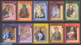 Vatican 2002 Definitives, Madonna Paintings 10v, Mint NH, Art - Paintings - Unused Stamps