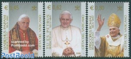 Vatican 2005 Pope Benedictus XVI 3v, Mint NH, Religion - Pope - Religion - Nuevos