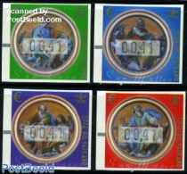 Vatican 2002 Automat Stamps 4v, Fluorescend, Mint NH, Automat Stamps - Art - Paintings - Neufs