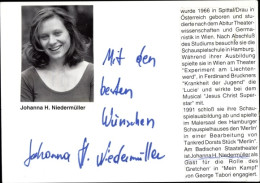Photo Autogramm Schauspielerin Johanna Niedermüller, Portrait, Zeitungsausschnitt - Schauspieler