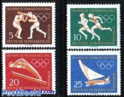Germany, DDR 1960 Olympic Games 4v, Mint NH, Sport - Boxing - Olympic Games - Sailing - Skiing - Ongebruikt