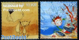 Faroe Islands 2010 Europa, Childrens Books 2v, Mint NH, History - Nature - Europa (cept) - Cats - Dogs - Fish - Shells.. - Poissons