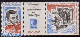 French Antarctic Territory 1993 Meteo France 2v+tab [:T:], Mint NH, Science - Meteorology - Unused Stamps