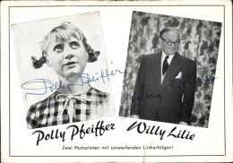 Photo Autogramm Humoristen Polly Pfeiffer Und Willy Lilie - Schauspieler