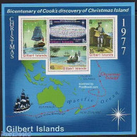 Gilbert And Ellice Islands 1977 James Cook S/s, Mint NH, History - Transport - Explorers - Ships And Boats - Art - Han.. - Onderzoekers