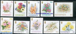 Guernsey 1992 Definitives, Flowers 10v, Mint NH, Nature - Flowers & Plants - Guernesey