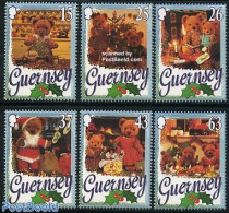 Guernsey 1997 Christmas, Teddy Bears 6v, Mint NH, Nature - Religion - Various - Bears - Christmas - Teddy Bears - Toys.. - Noël