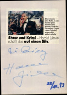 Photo Autogramm Schauspieler Harald Juhnke, Zeitungsausschnitt, Briefe Für Hamburg - Schauspieler