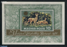 Hungary 1971 Hunting Exposition S/s, Mint NH, Nature - Animals (others & Mixed) - Deer - Flowers & Plants - Hunting - Nuevos