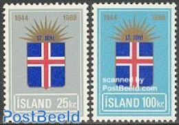 Iceland 1969 25 Years Republic 2v, Mint NH, History - Coat Of Arms - Nuevos