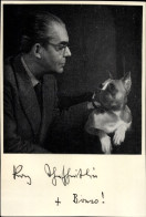 Photo Autogramm Schauspieler Franz Schafheitlin, Portrait Mit Hund - Schauspieler