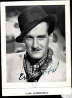 Photo Autogramm Schauspieler Carl Schönböck, Mit Hut - Schauspieler