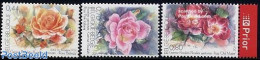 Belgium 2005 Flower Show 3v (1v With Tab), Mint NH, Nature - Various - Flowers & Plants - Roses - Scented Stamps - Ongebruikt