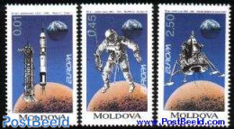 Moldova 1994 Europa, Space Exploration 3v, Mint NH, History - Transport - Europa (cept) - Space Exploration - Other & Unclassified