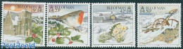 Isle Of Man 1995 Christmas 4v, Mint NH, Nature - Religion - Birds - Flowers & Plants - Christmas - Weihnachten