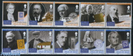 Isle Of Man 2008 Famous People 10v (2x[::::]), Mint NH, Performance Art - Various - Music - Stamps On Stamps - Money O.. - Muziek