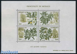 Monaco 1988 Four Seasons S/s, Mint NH, Nature - Trees & Forests - Neufs