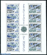 Monaco 1991 Europa, Space S/s, Mint NH, History - Transport - Europa (cept) - Space Exploration - Ongebruikt