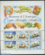 Monaco 1992 Europa, Discovery Of America S/s, Mint NH, History - Transport - Europa (cept) - Explorers - Ships And Boats - Unused Stamps