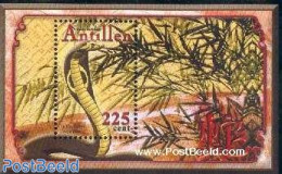 Netherlands Antilles 2001 Year Of The Snake S/s, Mint NH, Nature - Various - Reptiles - Snakes - New Year - Anno Nuovo