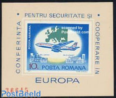 Romania 1977 European Safety Conference S/s, Mint NH, History - Transport - Various - Europa Hang-on Issues - Aircraft.. - Neufs