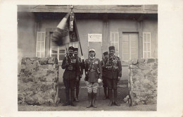 Tunisie - La Garde Du Drapeau Du 16e Régiment De Tirailleurs Tunisiens - CARTE PHOTO - Hommage Au Lt-Colonel Ch. BERTHEL - Tunisie