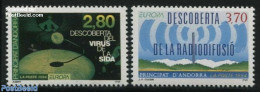 Andorra, French Post 1994 Europa, Discoveries 2v, Mint NH, Health - History - Science - AIDS - Health - Europa (cept) .. - Nuevos