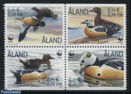 Aland 2001 WWF, Ducks 4v [+], Mint NH, Nature - Birds - Ducks - World Wildlife Fund (WWF) - Ålandinseln