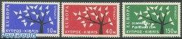 Cyprus 1963 Europa (1962 Issue) 3v, Mint NH, History - Nature - Europa (cept) - Trees & Forests - Ungebraucht
