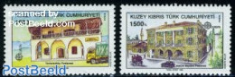 Turkish Cyprus 1990 Europa, Post Offices 2v, Mint NH, History - Transport - Europa (cept) - Post - Automobiles - Poste