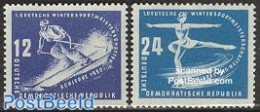 Germany, DDR 1950 Wintersport Games 2v, Mint NH, Sport - Skating - Skiing - Sport (other And Mixed) - Ongebruikt