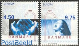 Denmark 2001 Europa, Water 2v, Mint NH, History - Nature - Europa (cept) - Water, Dams & Falls - Ongebruikt
