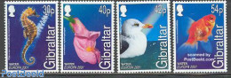 Gibraltar 2001 Europa, Water 4v, Mint NH, History - Nature - Europa (cept) - Animals (others & Mixed) - Birds - Fish -.. - Poissons