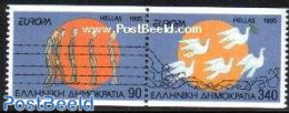 Greece 1995 Europa, Peace And Freedom 2v [:] From Booklet, Mint NH, History - Europa (cept) - Peace - Nuevos