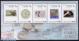 New Zealand 2005 150 Years Stamps S/s (1955-2005 Period), Mint NH, Nature - Birds - Stamps On Stamps - Ongebruikt