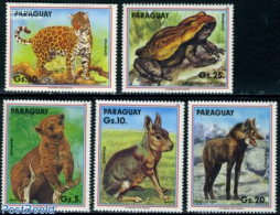 Paraguay 1990 Animals 5v, Mint NH, Nature - Animals (others & Mixed) - Cat Family - Frogs & Toads - Paraguay