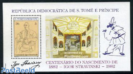 Sao Tome/Principe 1982 Strawinsky S/s, Mint NH, Performance Art - Music - Art - Pablo Picasso - Musik